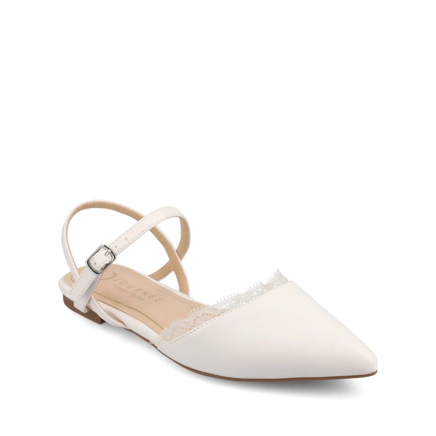 Martine Slingback Flats in Bone Lace