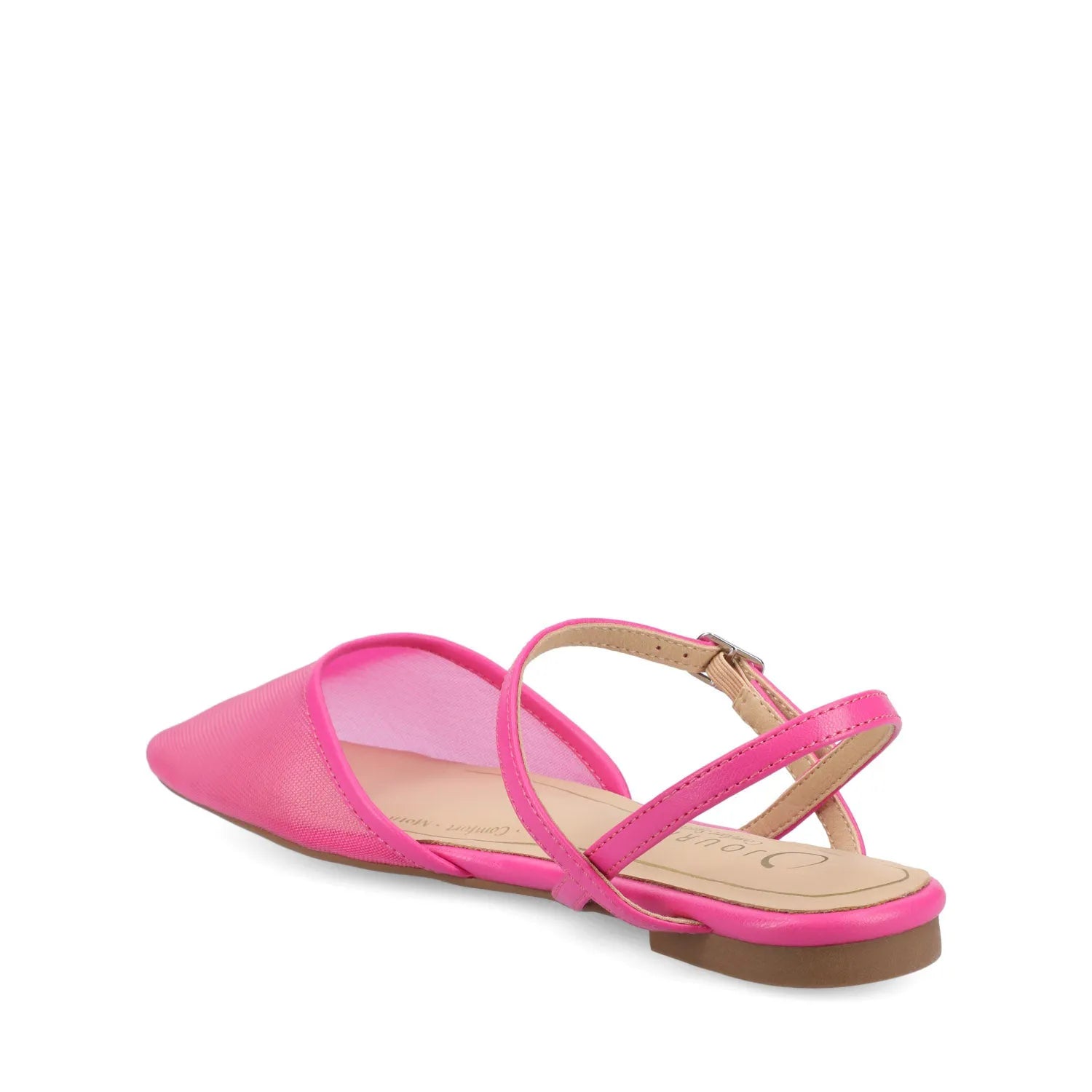 Martine Slingback Flats in Vegan Leather - Hot Pink Mesh