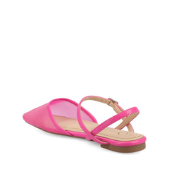 Martine Slingback Flats in Vegan Leather - Hot Pink Mesh