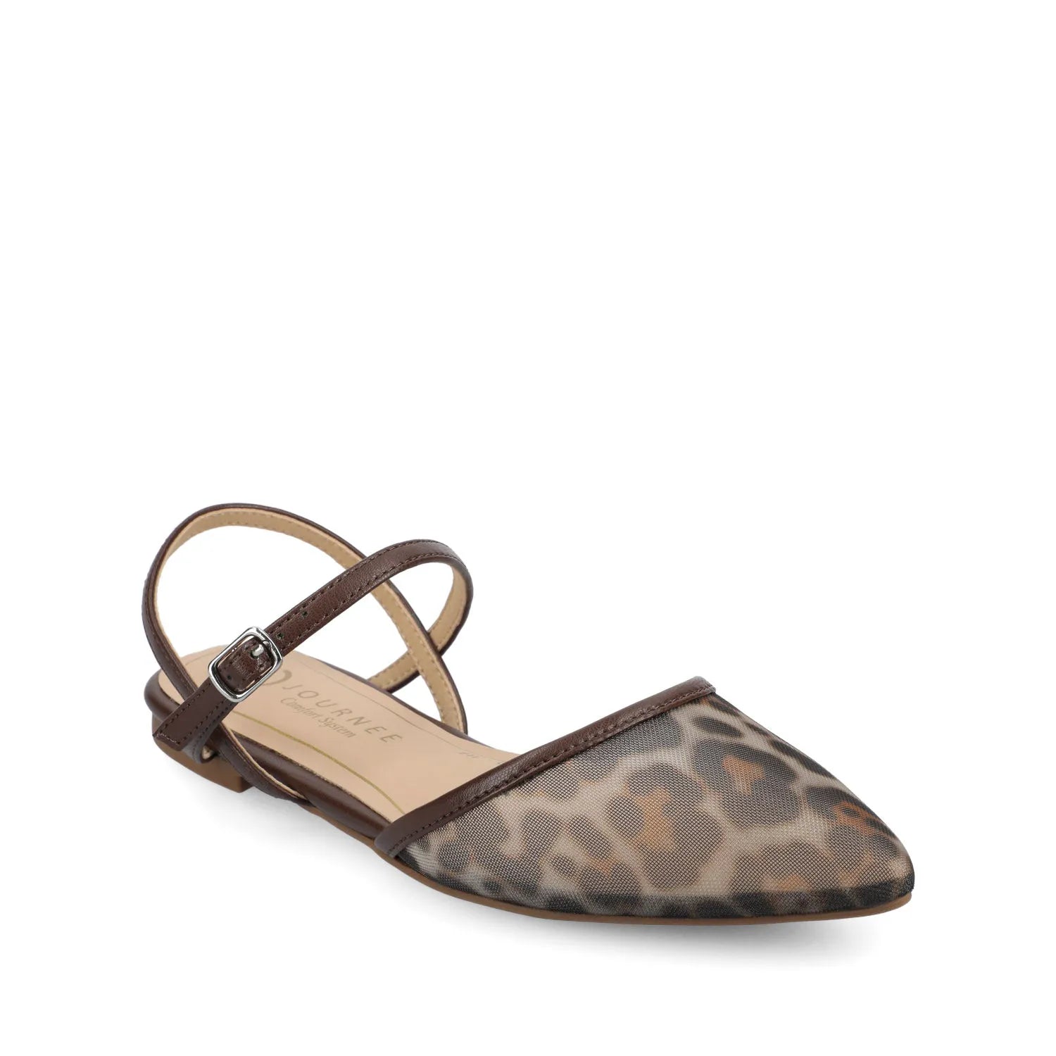Martine Slingback Flats in Snow Leopard Mesh