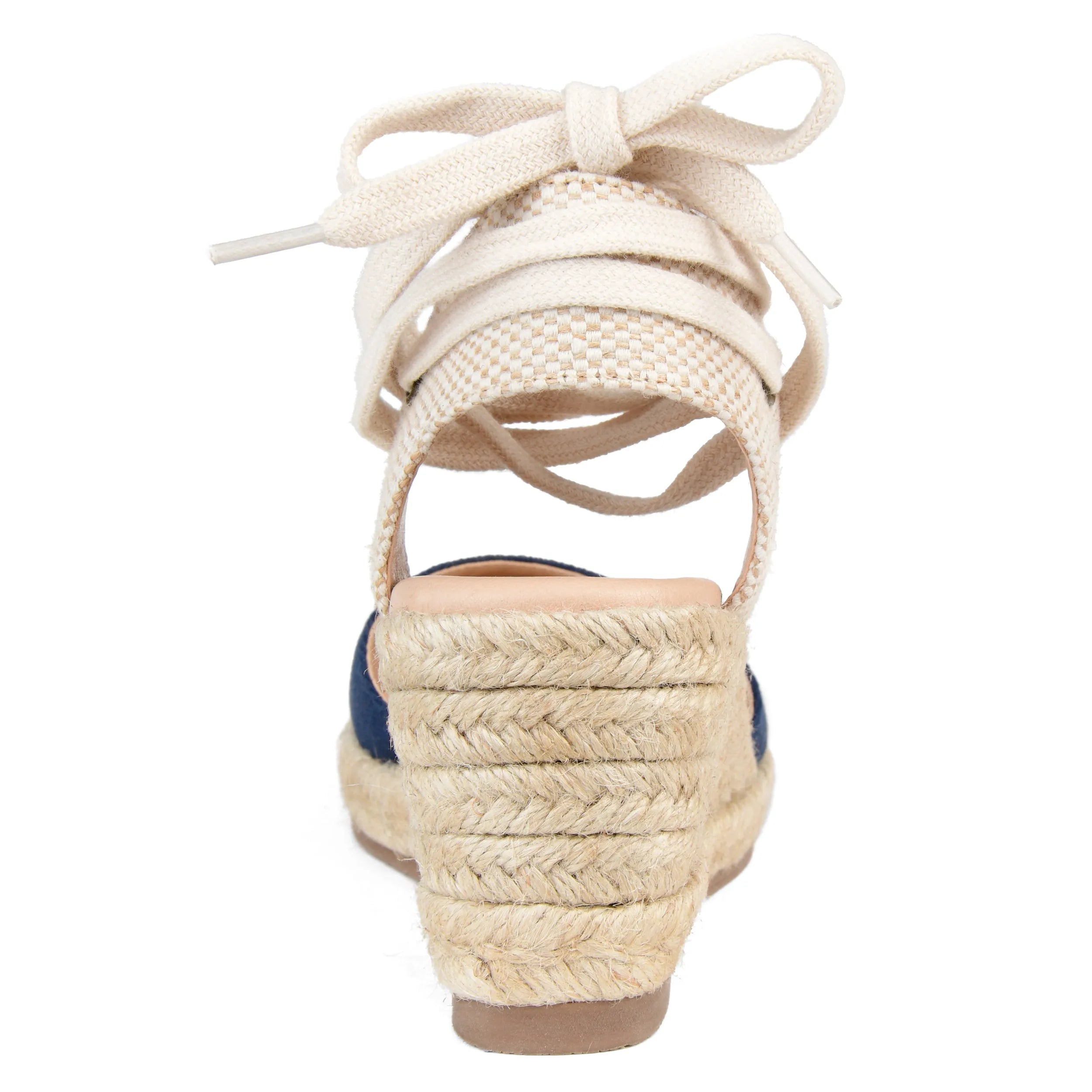 Monte Espadrille Wedge Sandals in Wide Width - Navy Blue Fabric