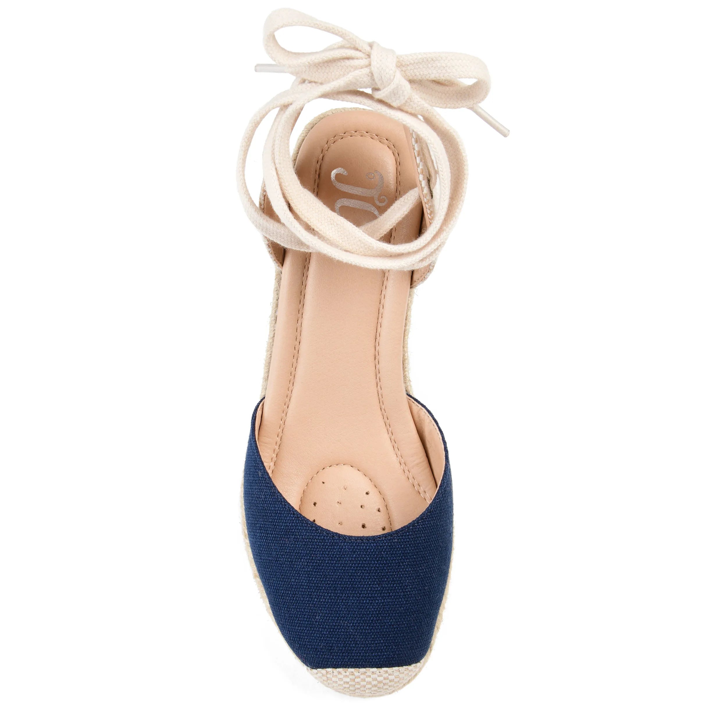 Monte Espadrille Wedge Sandals in Wide Width - Navy Blue Fabric