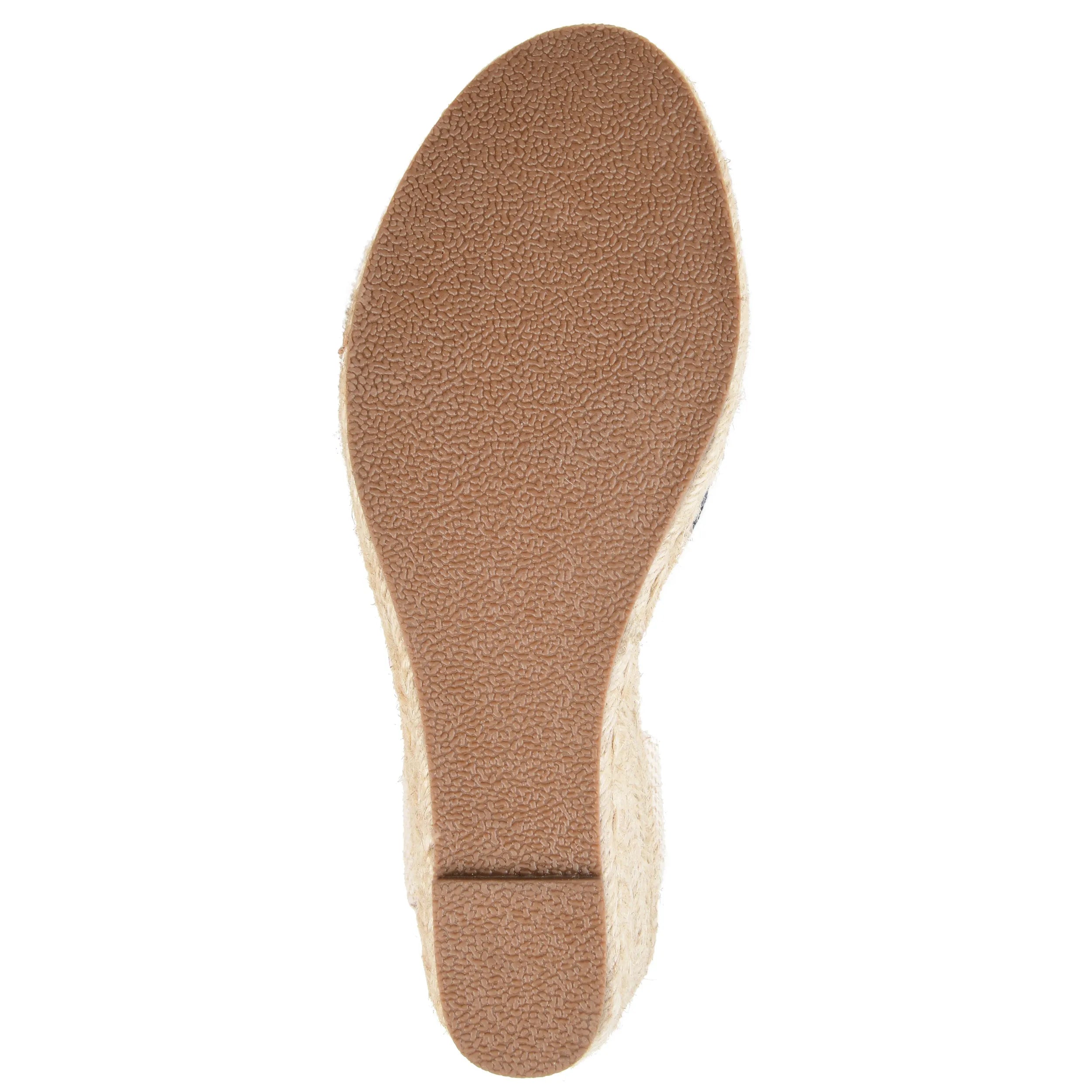 Monte Espadrille Wedge Sandals in Wide Width - Navy Blue Fabric