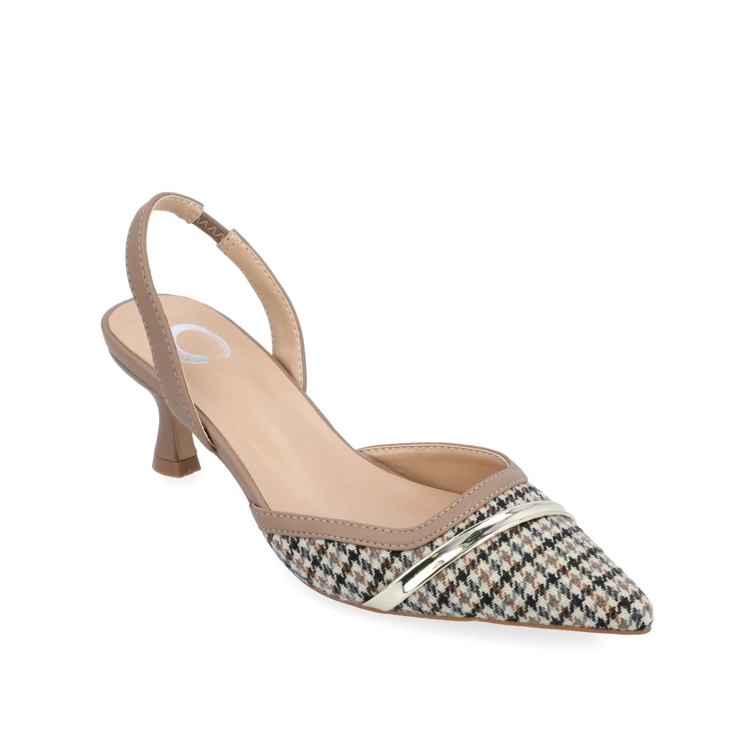 Taupe Houndstooth Tweed