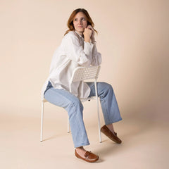 NOVELLA Wide Driving Loafer - Cognac