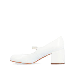 OKENNA Mary Jane Pump Heels in White