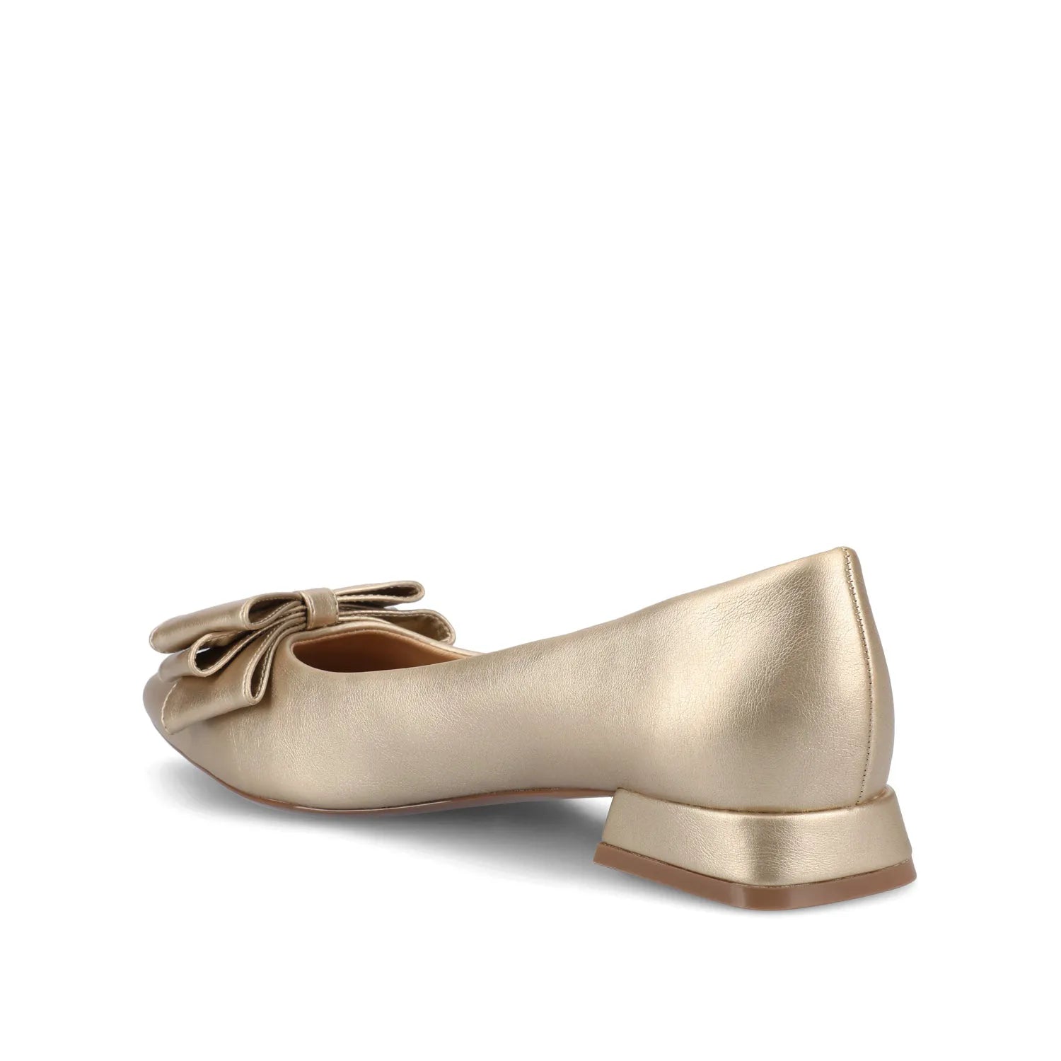 Ophelia Low Block Ballet Flats in Wide Width - Vegan Leather Champagne