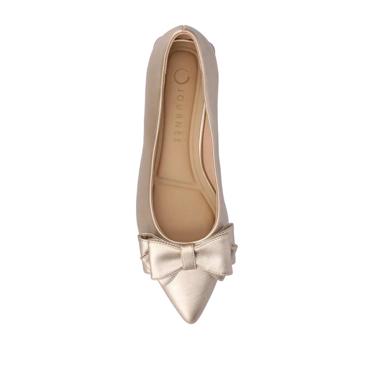 Ophelia Low Block Ballet Flats in Wide Width - Vegan Leather Champagne