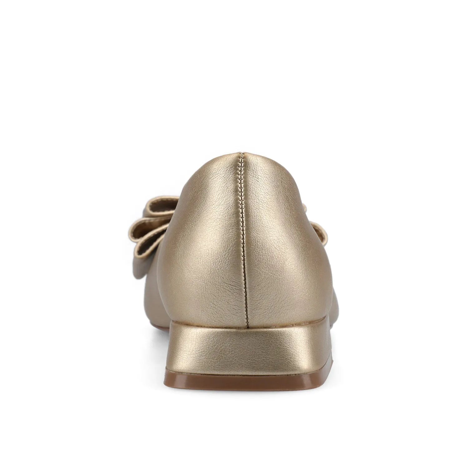 Ophelia Low Block Ballet Flats in Wide Width - Vegan Leather Champagne