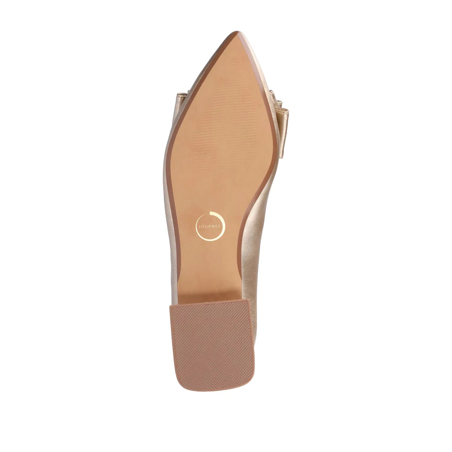 Ophelia Low Block Ballet Flats in Wide Width - Vegan Leather Champagne