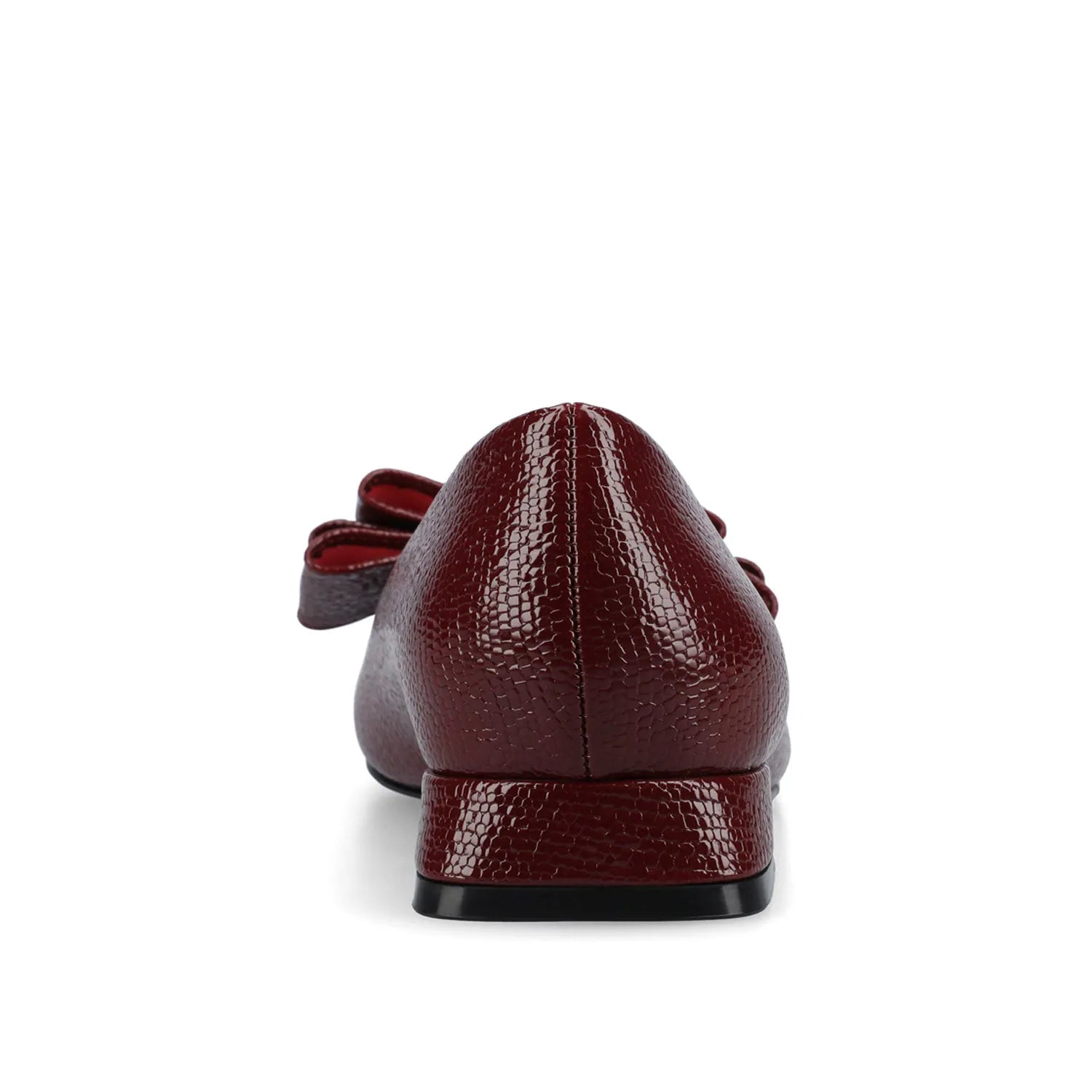Ophelia Low Block Croco Ballet Flats (Wide Fit) in Oxblood Croco