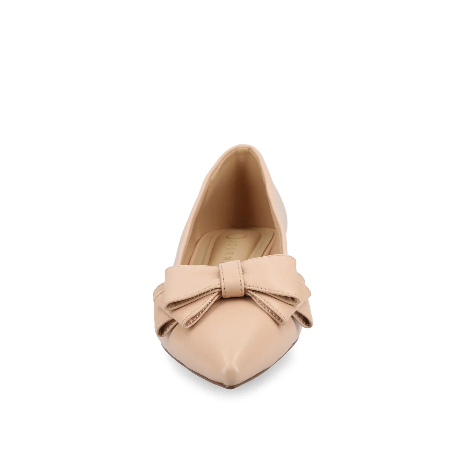 Ophelia Low Block Ballet Flats in Vegan Leather - Beige