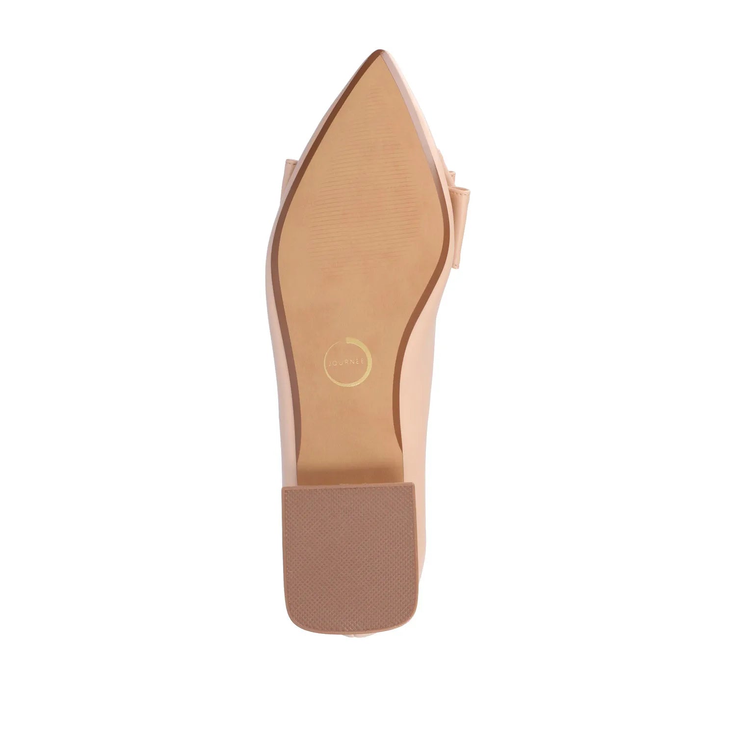 Ophelia Low Block Ballet Flats in Vegan Leather - Beige