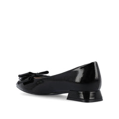 Ophelia Low Block Ballet Flats in Vegan Patent Leather - Black