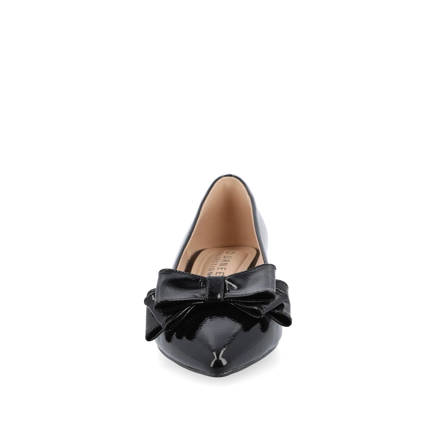 Ophelia Low Block Ballet Flats in Vegan Patent Leather - Black