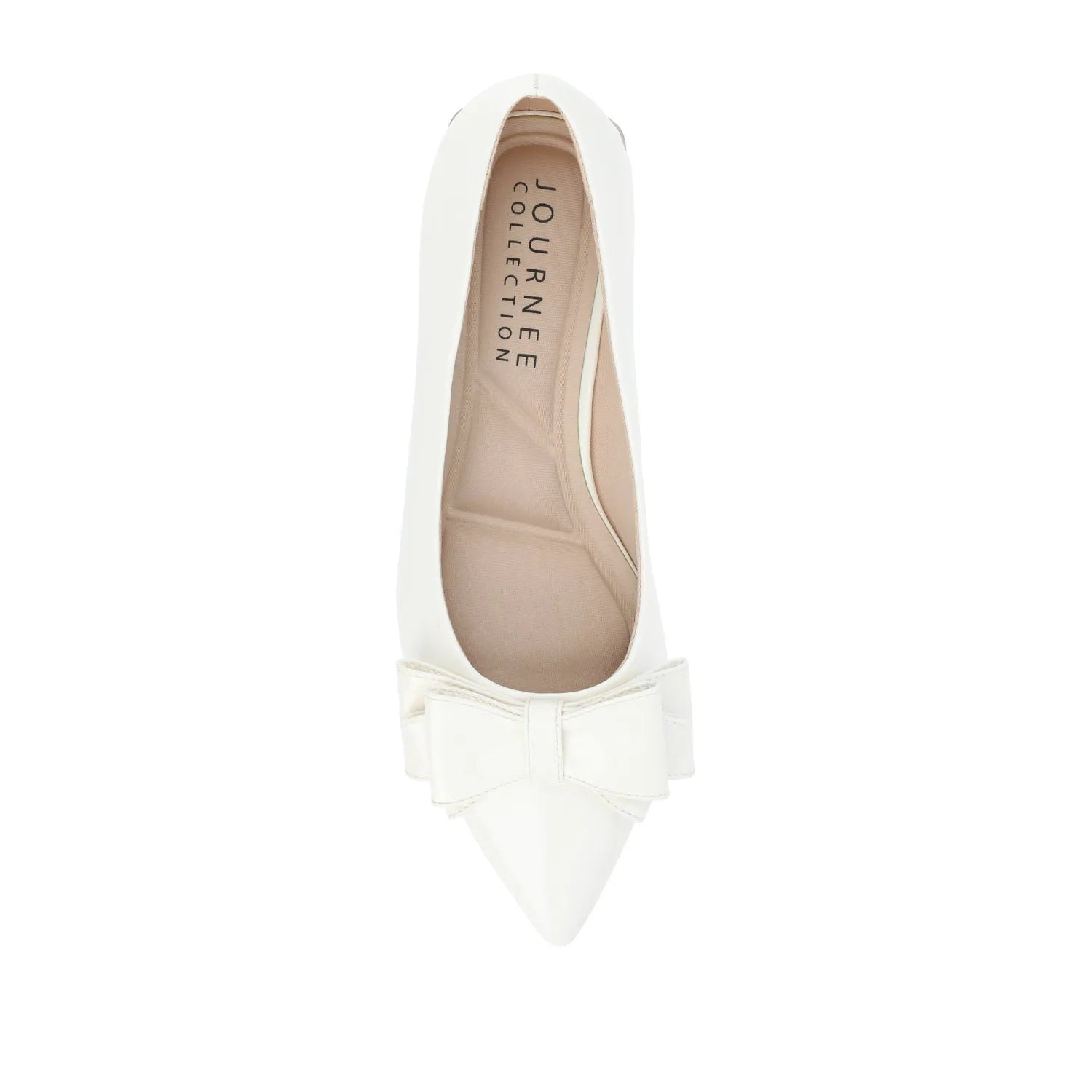 Ophelia Low Block Ballet Flats in Wide Width - Vegan Patent Leather White