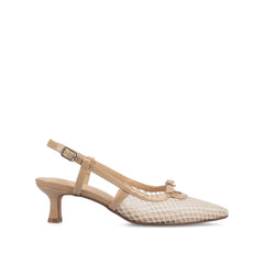 PADMA Sling Back Pumps in Mesh - Nude Mesh