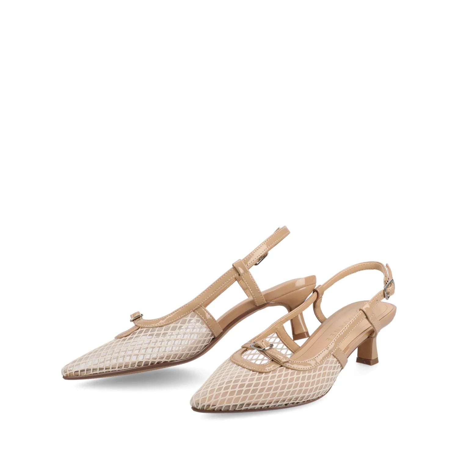 PADMA Sling Back Pumps in Mesh - Nude Mesh