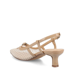 PADMA Sling Back Pumps in Mesh - Nude Mesh