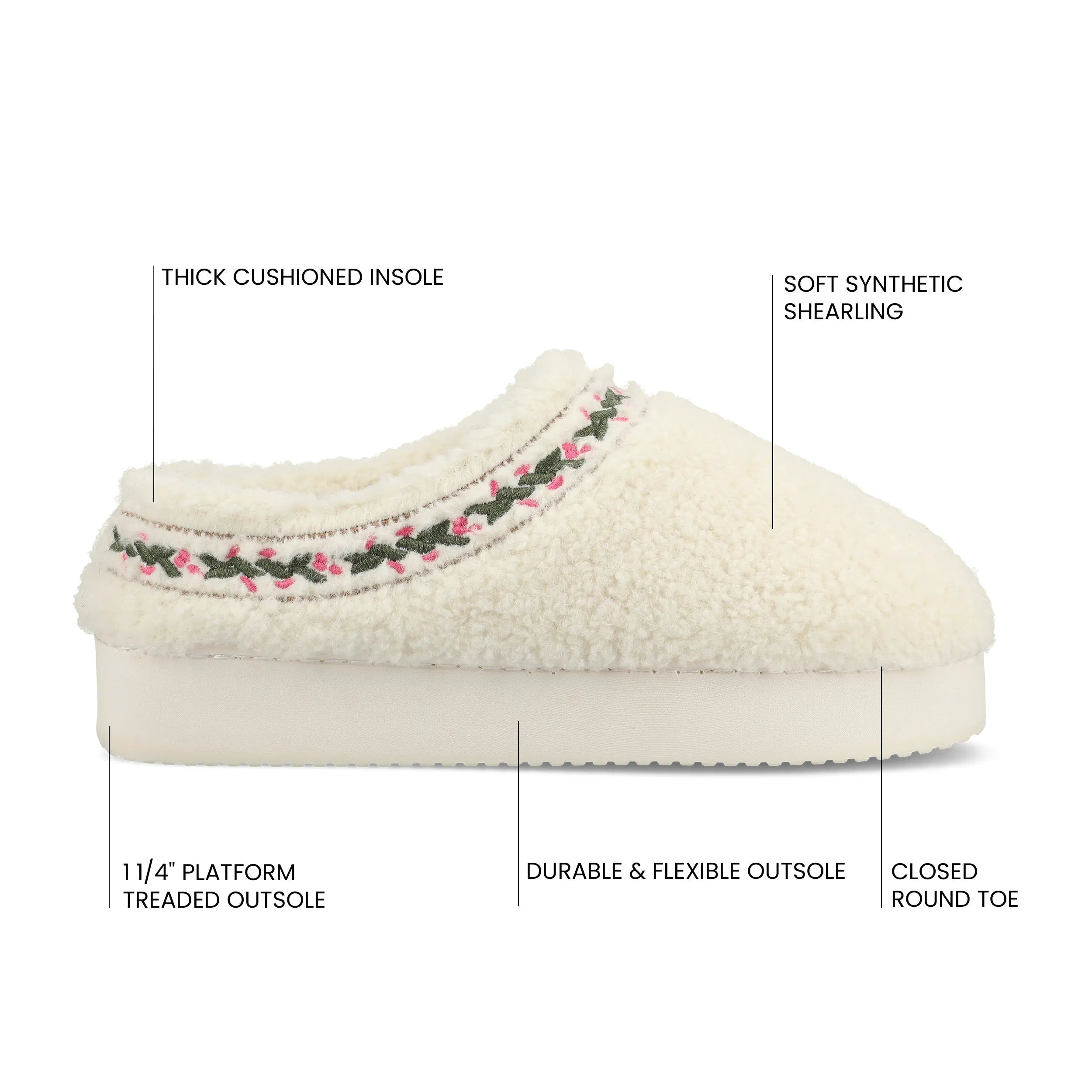 PALLMER SLIPPERS IN FAUX SHEARLING - Cream Fleece