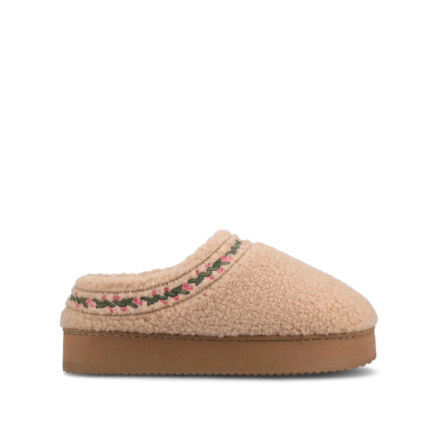 Pallmer Slippers in Faux Shearling - Tan Fleece