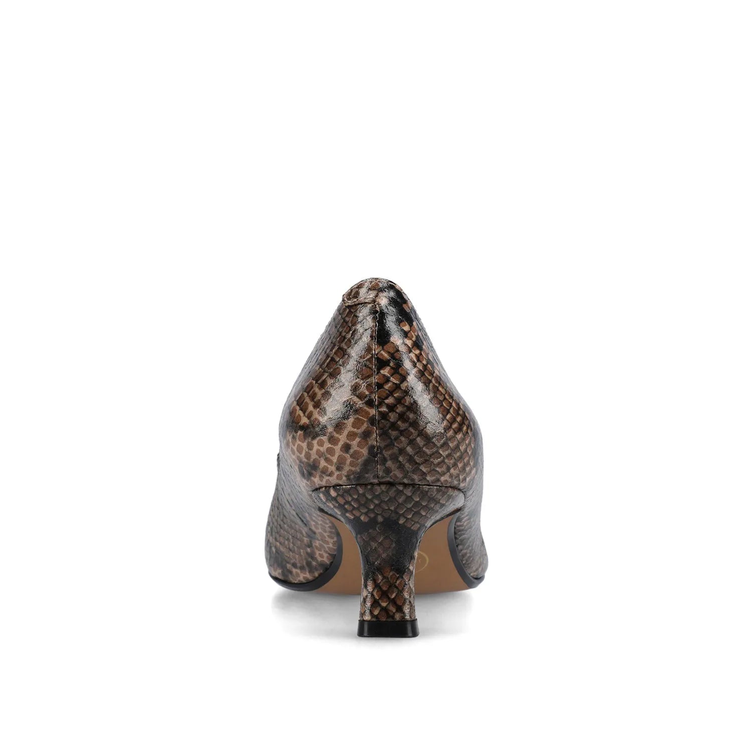 Pammie Statement Kitten Heels in Brown Snake