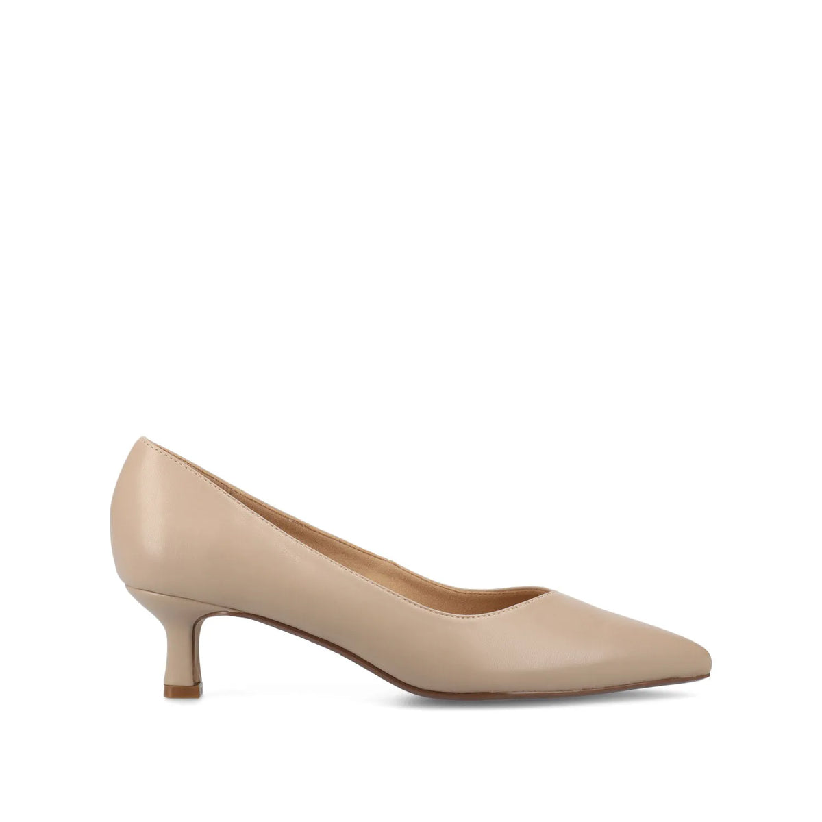 Pammie Kitten Heels in Vegan Leather - Taupe PU