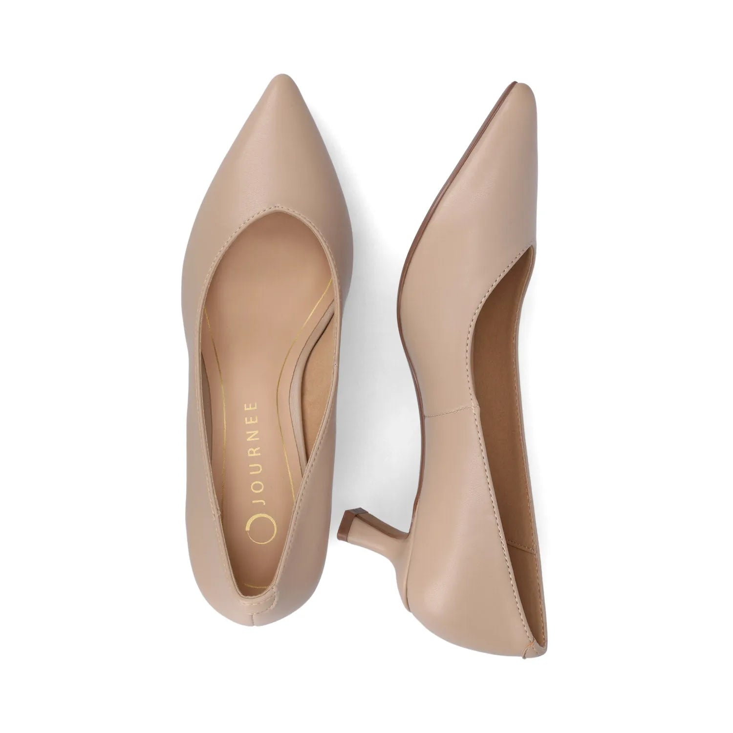 Pammie Kitten Heels in Vegan Leather - Taupe PU