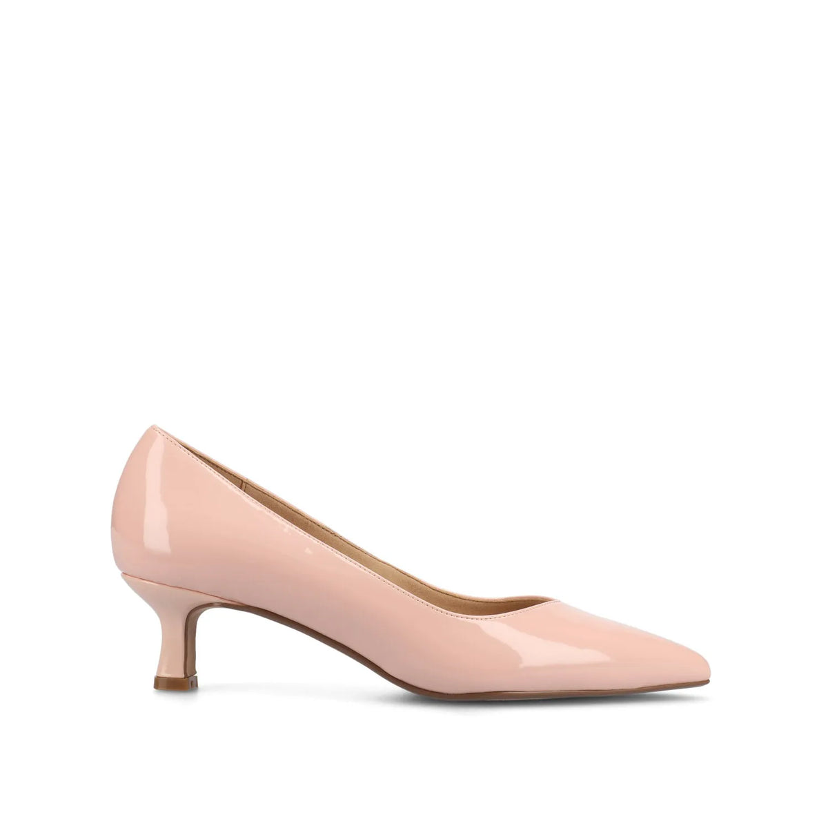 PAMMIE Patent Kitten Heels in Wide - Pink Patent
