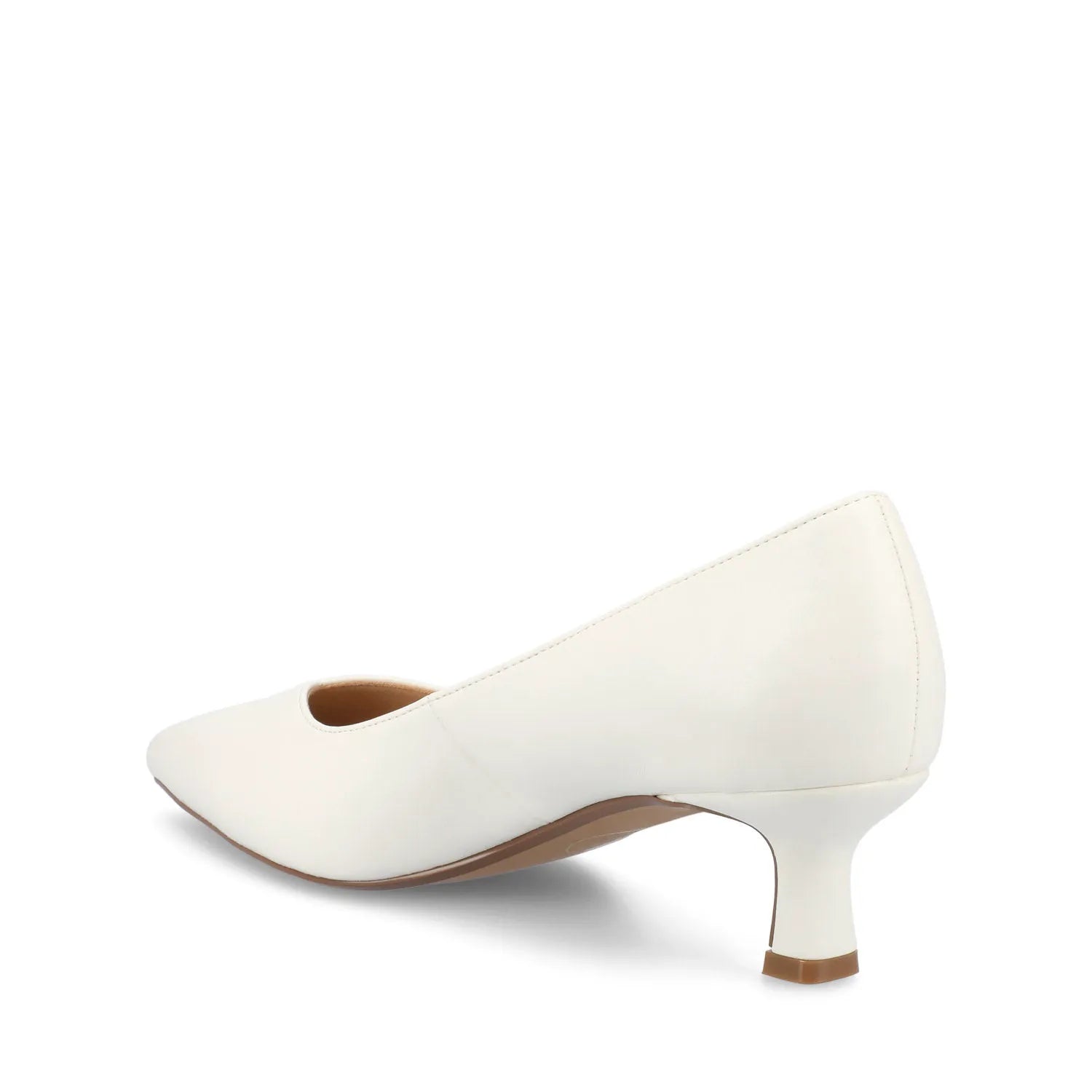 PAMMIE Wide Fit Vegan Leather Kitten Heels - White