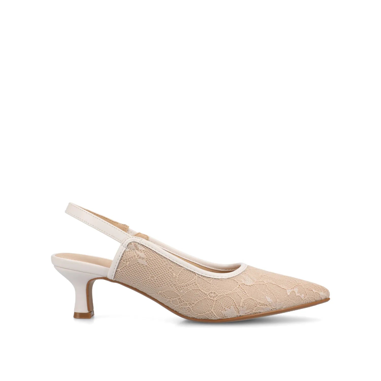 Paulina Kitten Heels in Statement Patent - Bone Lace