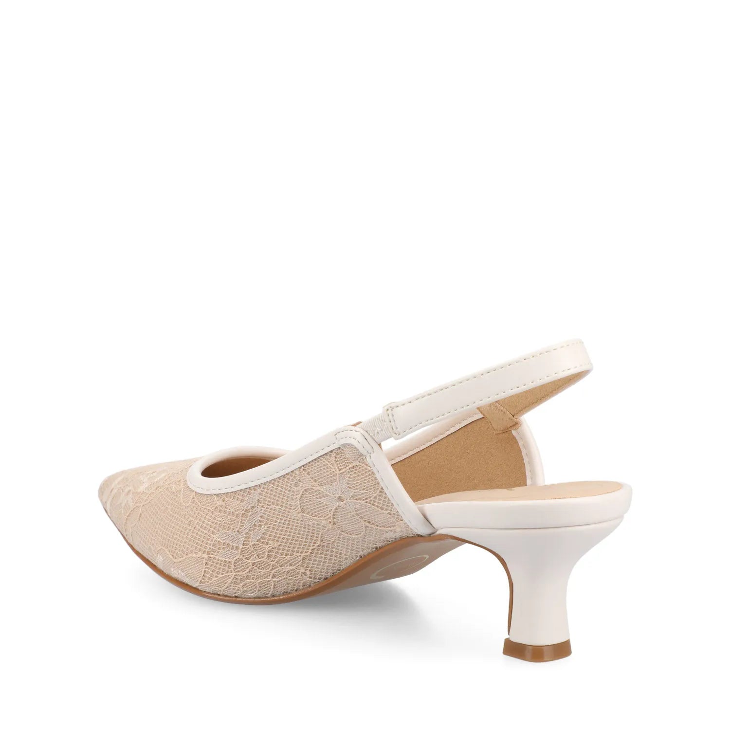 Paulina Kitten Heels in Statement Patent - Bone Lace