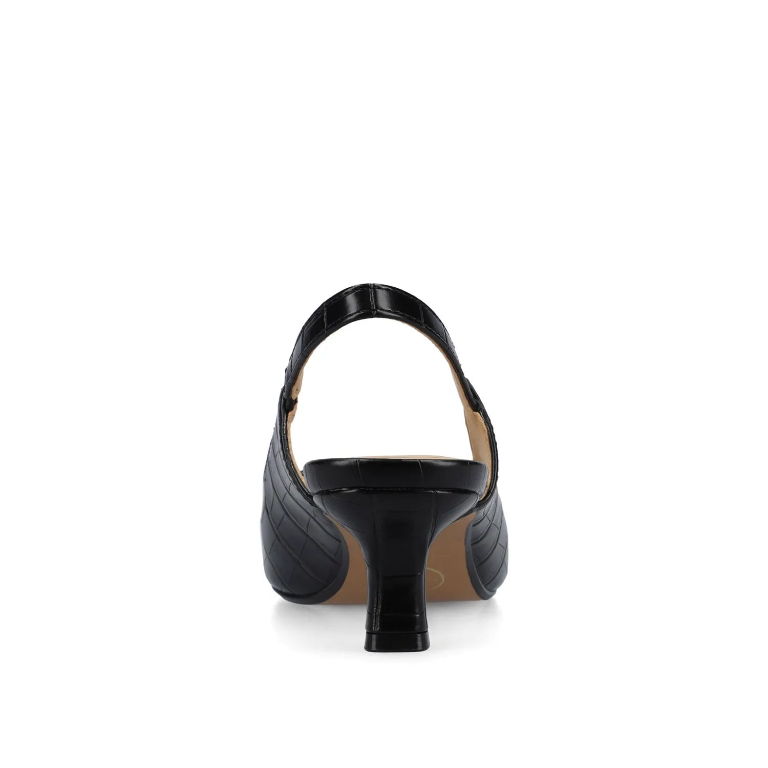 PAULINA SLINGBACK KITTEN HEELS IN PATENT - Croco Black