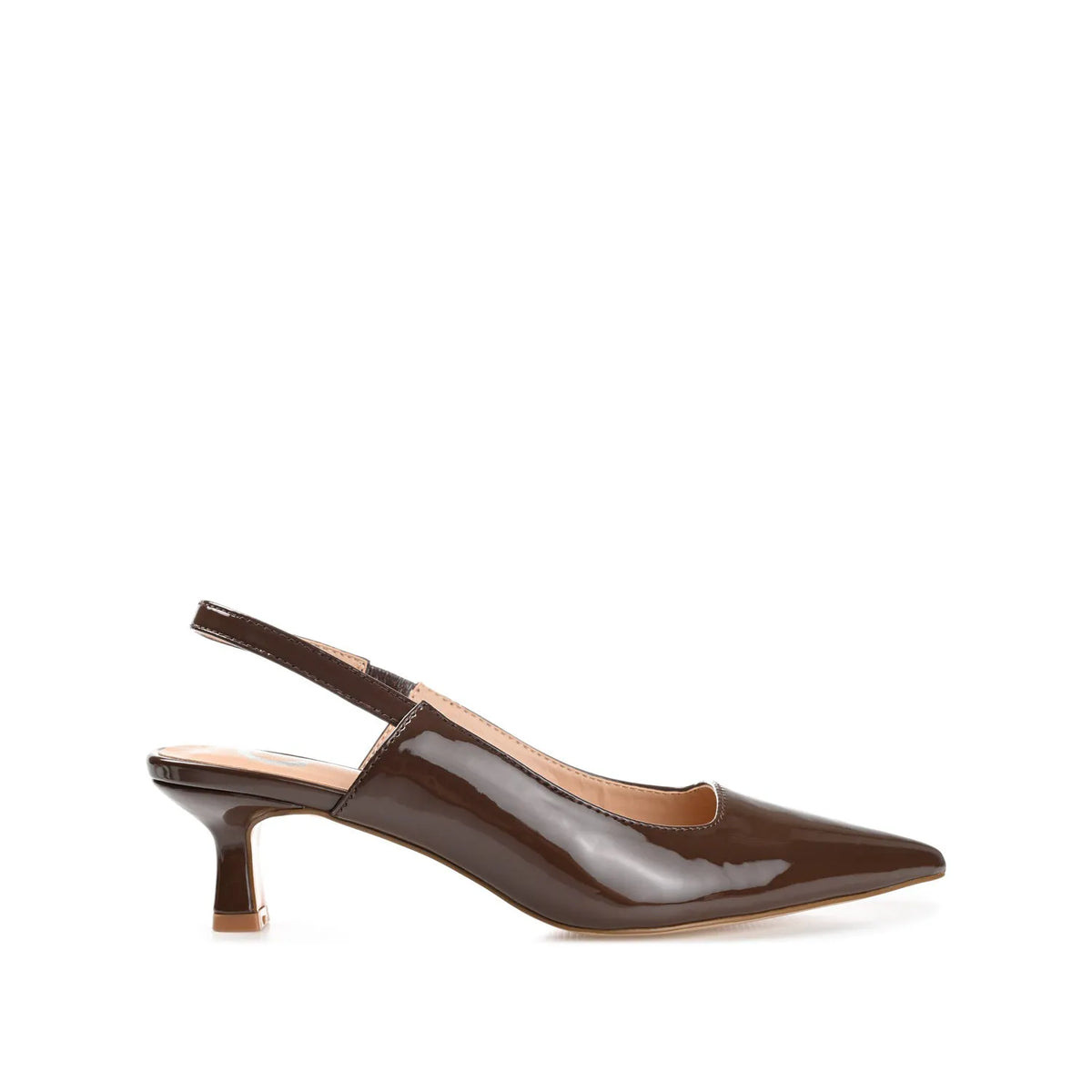 Paulina Statement Kitten Heels in Wide - Patent Brown