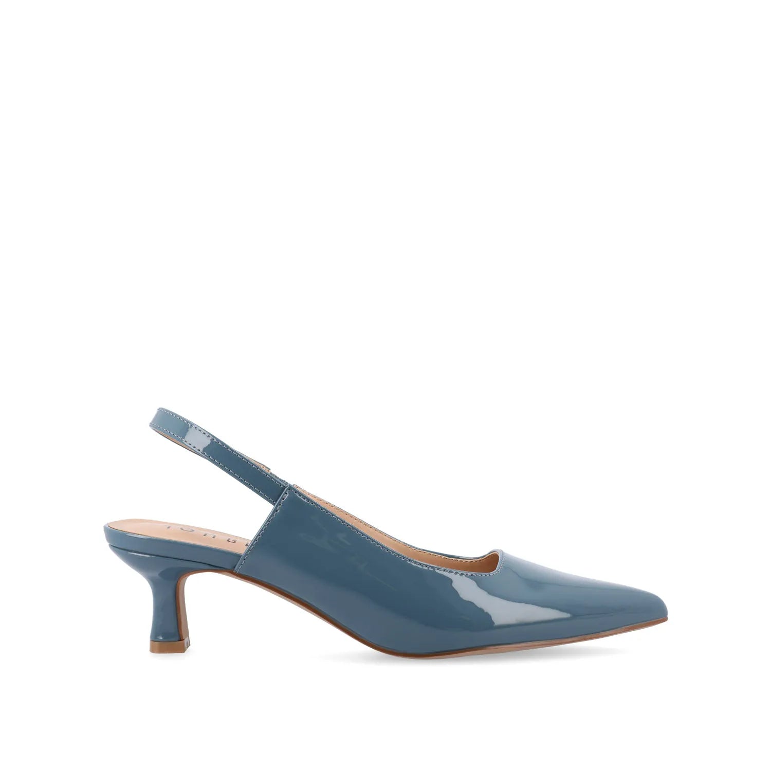 PAULINA Patent Kitten Heels in Wide - Patent Blue