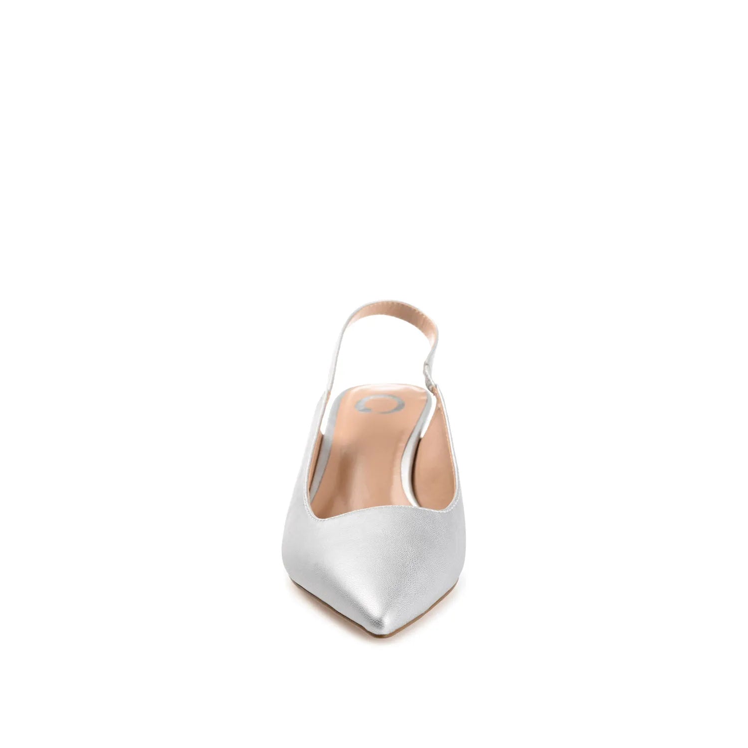 Paulina Slingback Kitten Heels in Patent Silver