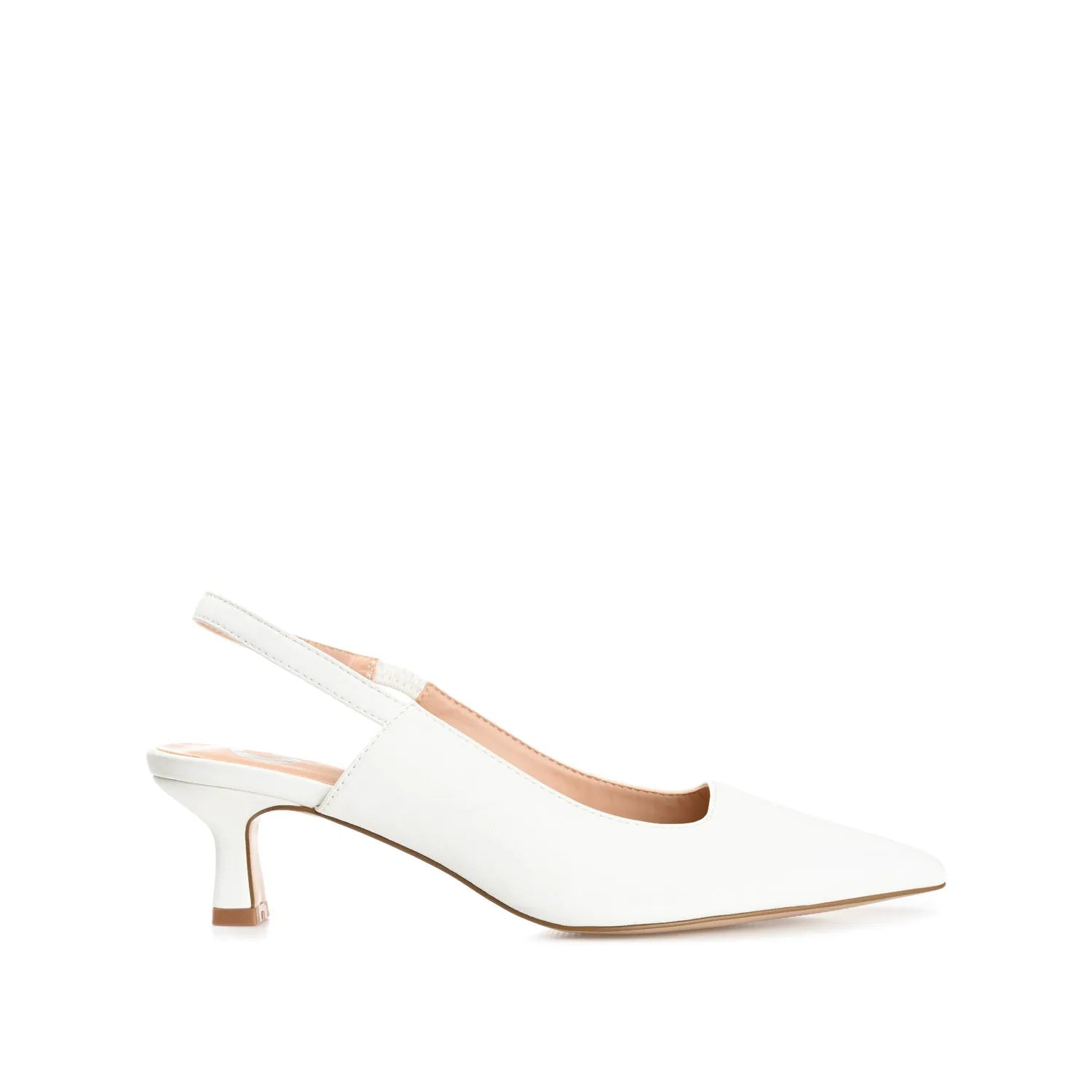 Paulina Slingback Kitten Heels in Patent White