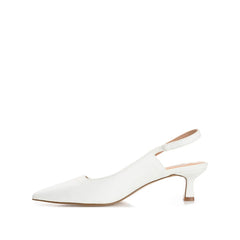 Paulina Slingback Kitten Heels in Patent White