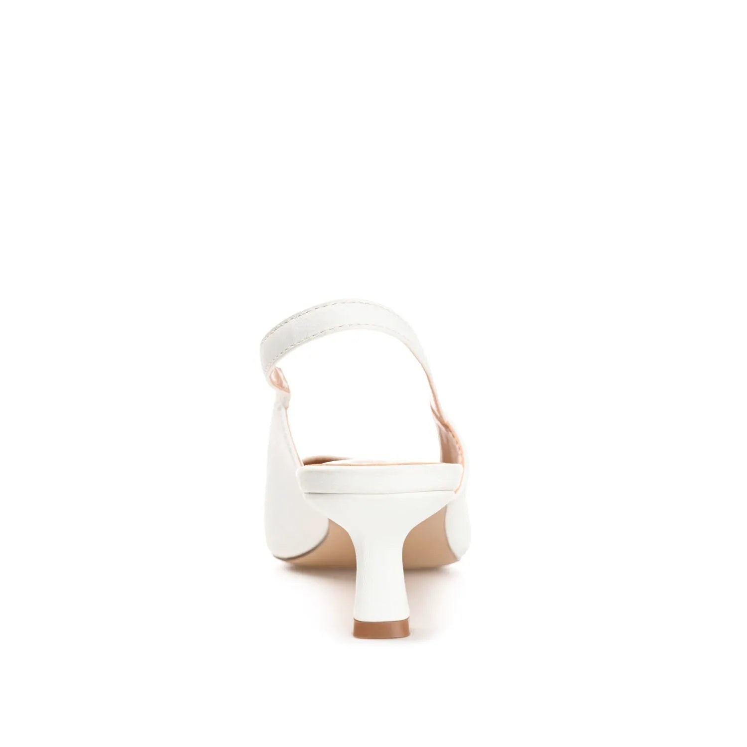 Paulina Slingback Kitten Heels in Patent White