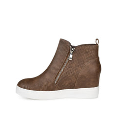 Pennelope Wedge Sneakers in Vegan Leather - Brown