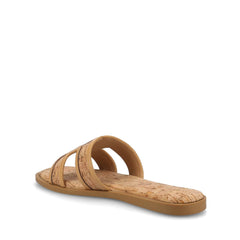 PRIMAH Wide Flat Sandals in Cork