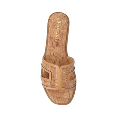 PRIMAH Wide Flat Sandals in Cork