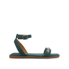 Primrose Ankle Strap Sandals in Teal Nubuck
