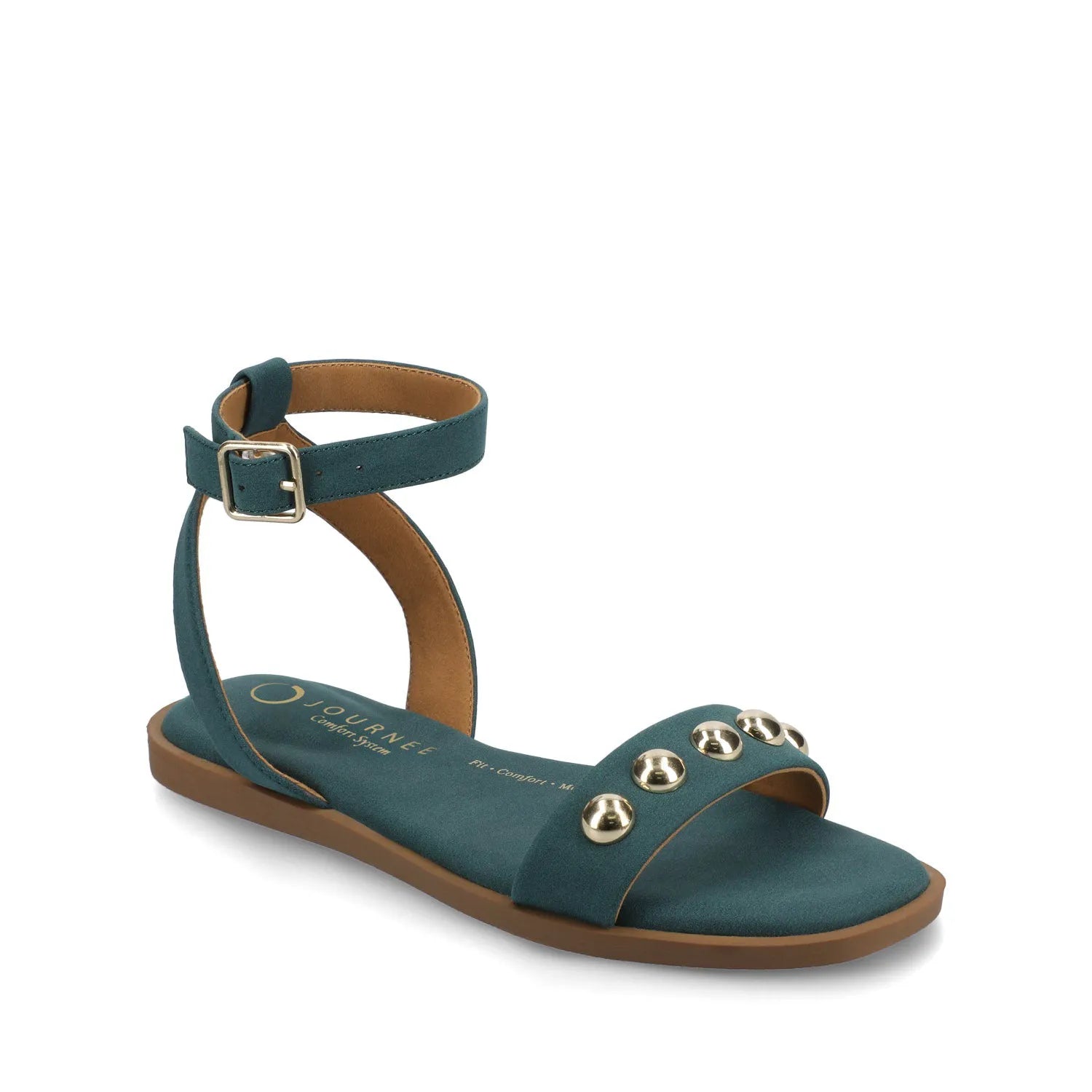 Primrose Ankle Strap Sandals in Teal Nubuck