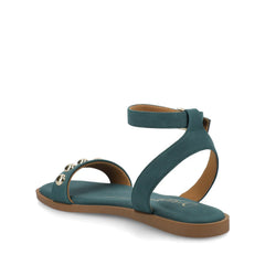 Primrose Ankle Strap Sandals in Teal Nubuck