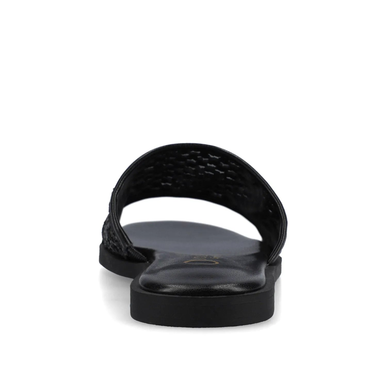 Prisilla Slide Sandals in Statement Black Open Raffia