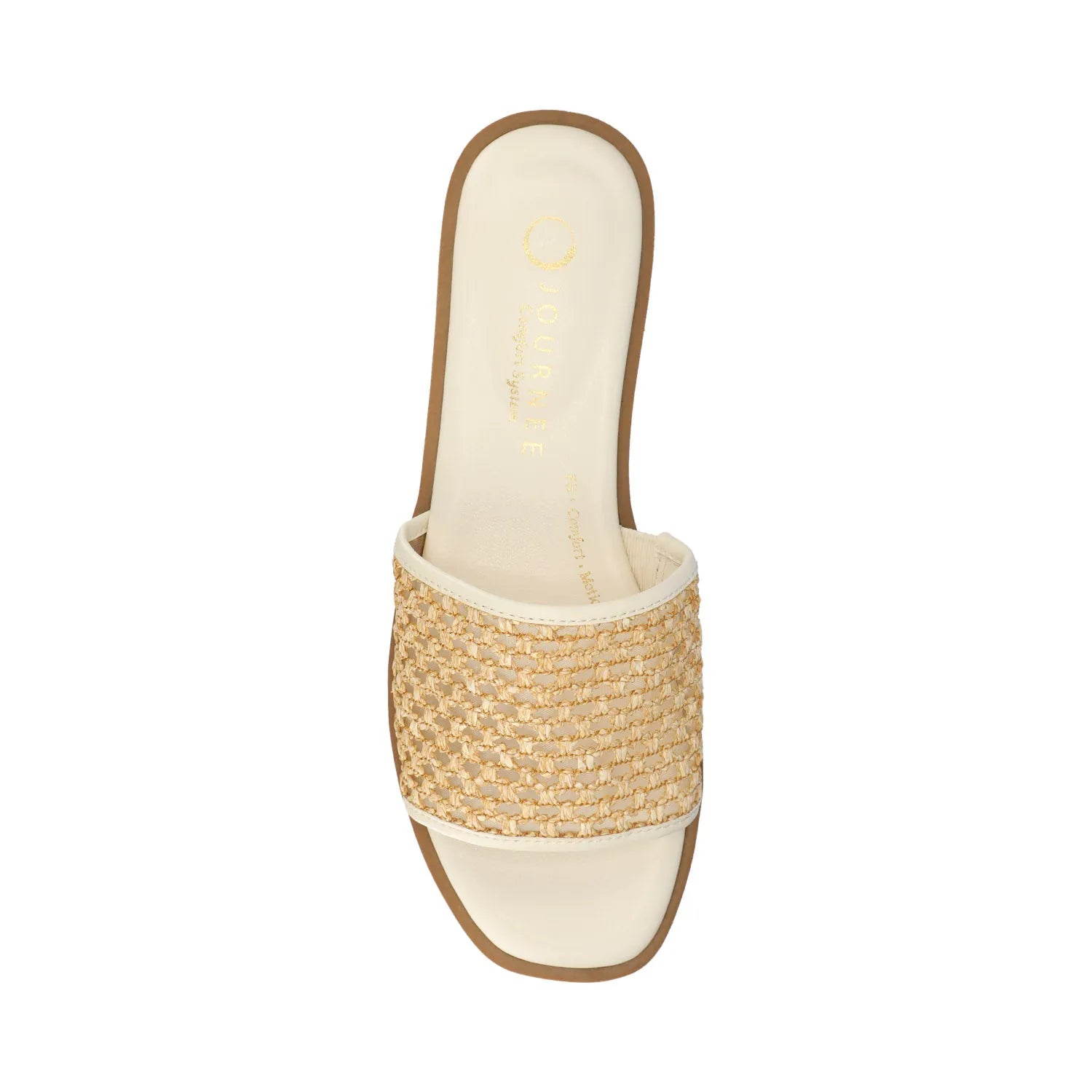 Prisilla Slide Sandals in Statement - Bone Open Raffia