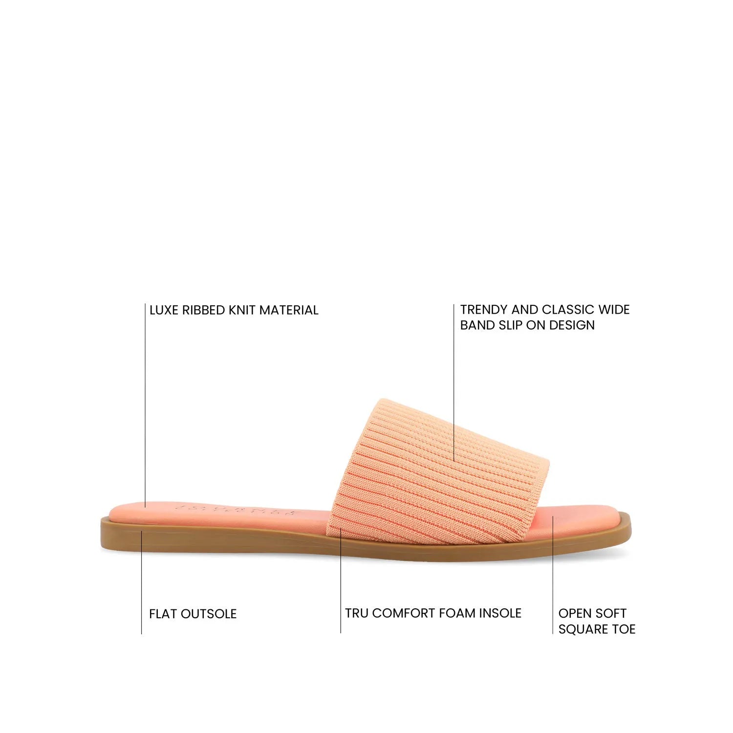 Prisilla Knit Slide Sandals - Peach