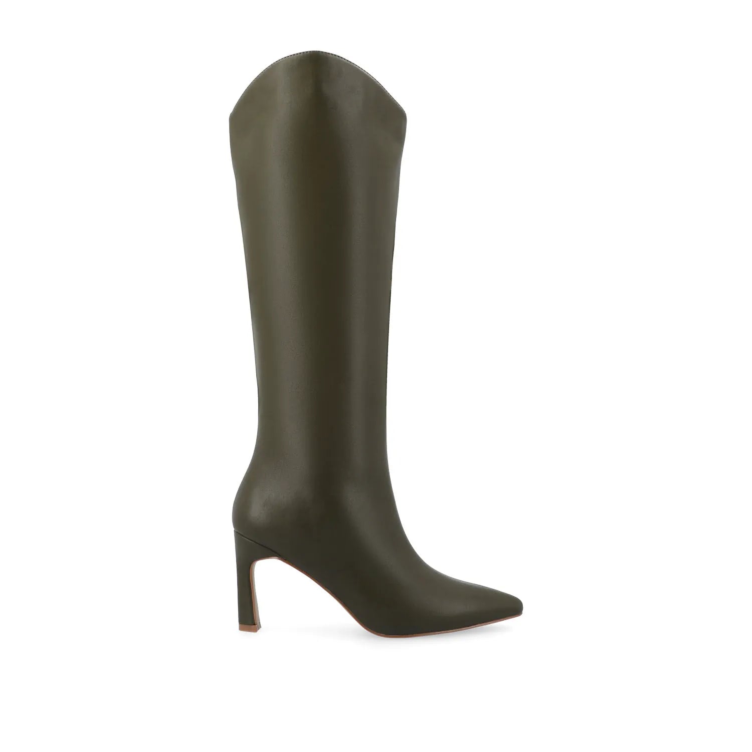 REHELA Knee-High Boots in Vegan Leather - Olive