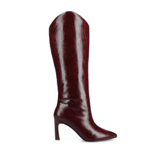 REHELA Knee High Boots in Vegan Leather - Oxblood Patent